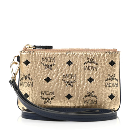 MCM Metallic Visetos Zip Pouch Gold 1 of 8