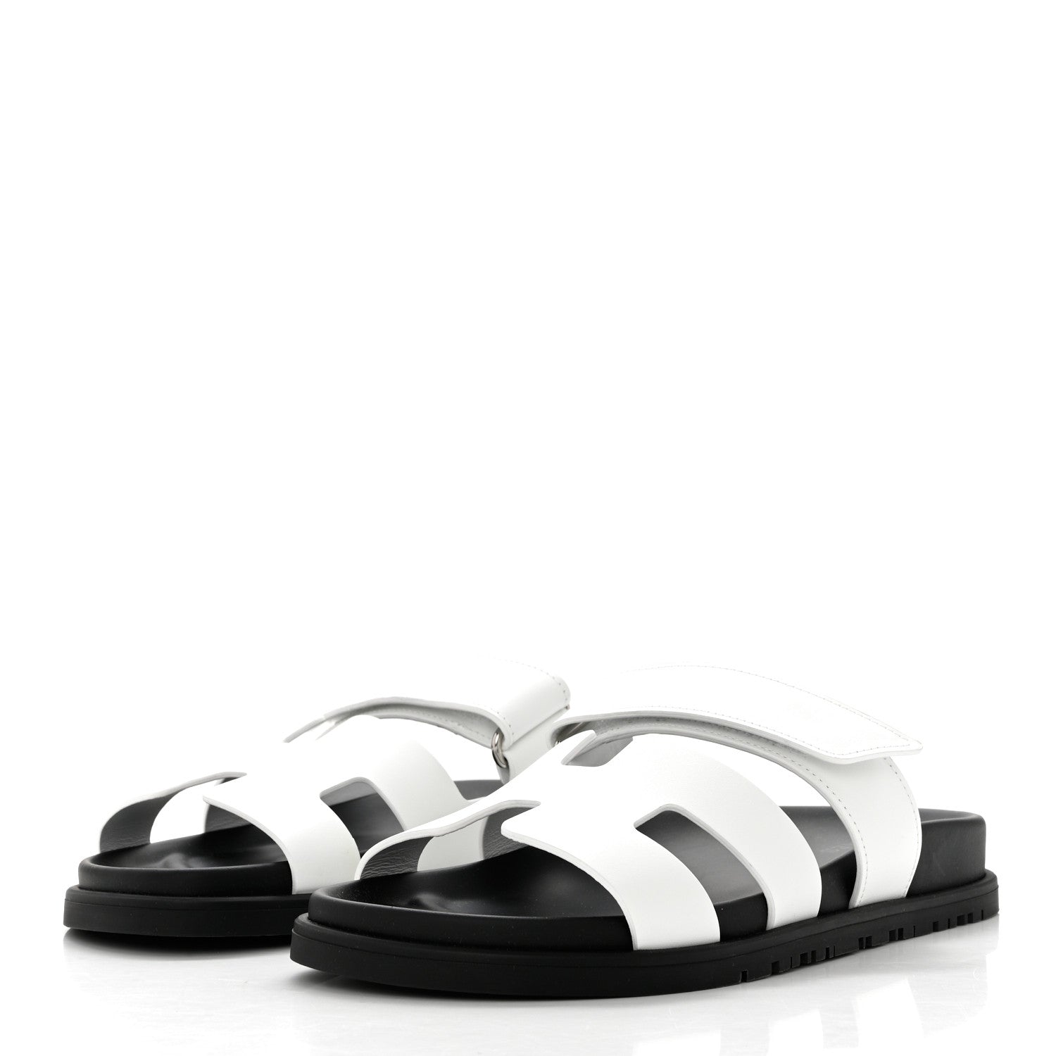 Hermes Calfskin Womens Chypre Sandals 36.5 White 3 of 9