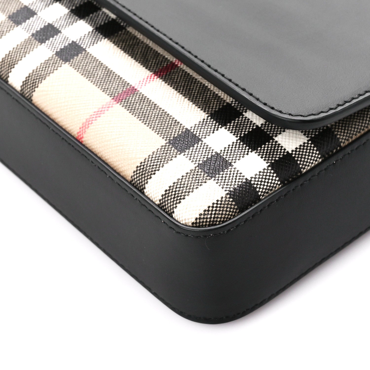 Burberry Calfskin Vintage Check New Hampshire Bag Black 11 of 11