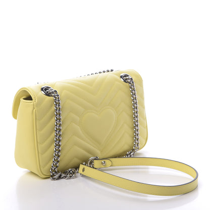 Gucci Calfskin Matelasse Small GG Marmont Shoulder Bag Banana 3 of 10