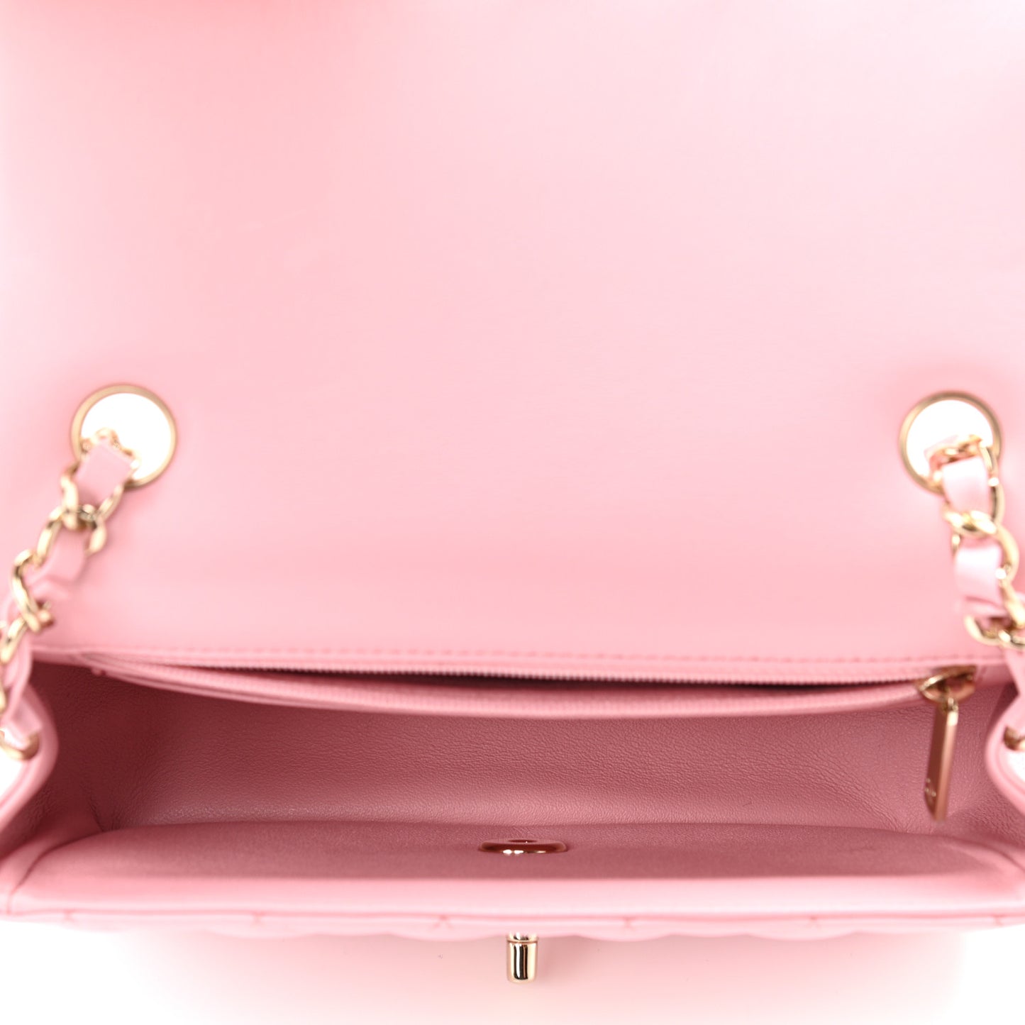 Lambskin Quilted Mini Rectangular Flap Pink
