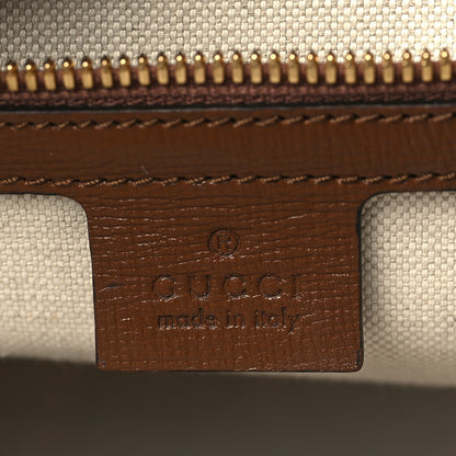Gucci GG Supreme Monogram Azalea Calfskin Small Retro Interlocking G Tote Bag Beige Ebony Brown Sugar 6 of 9