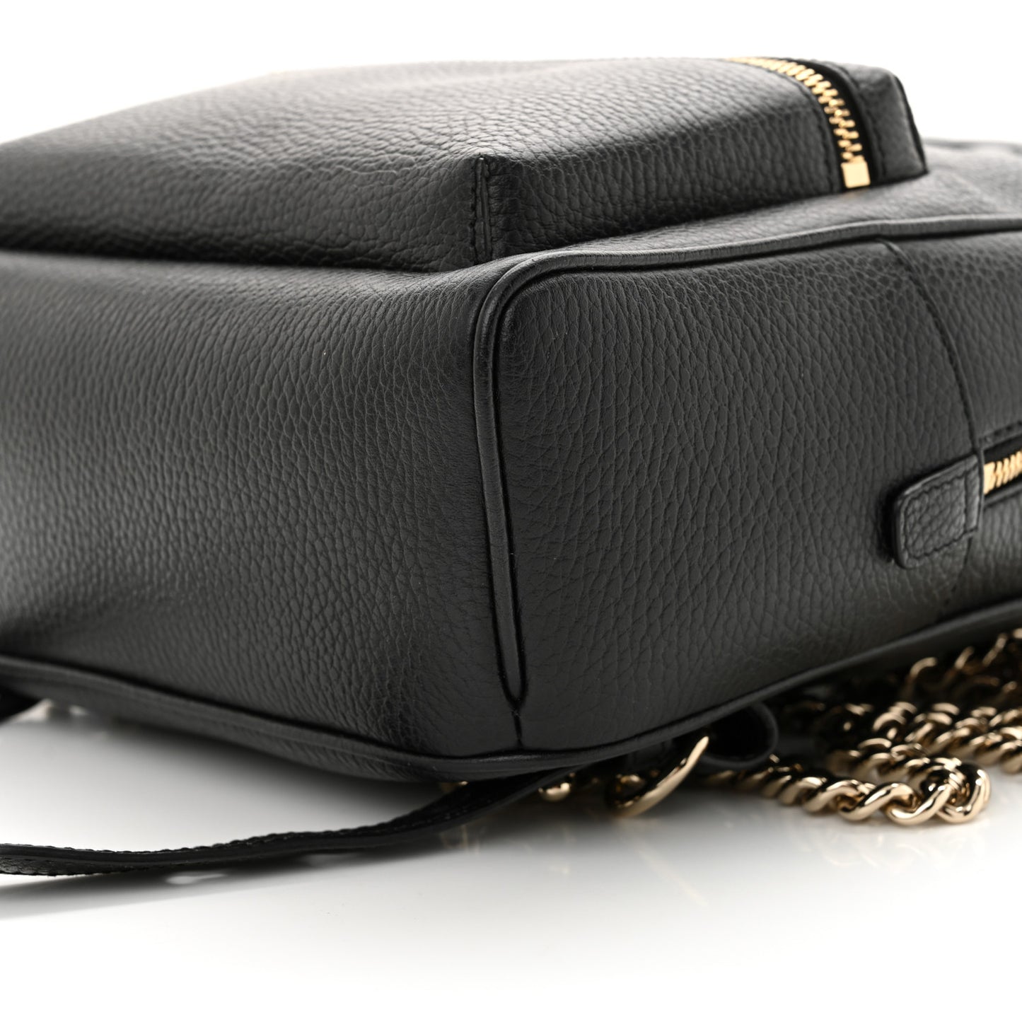 Pebbled Calfskin Soho Chain Backpack Black