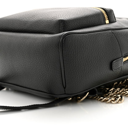 Gucci Pebbled Calfskin Soho Chain Backpack Black 10 of 12
