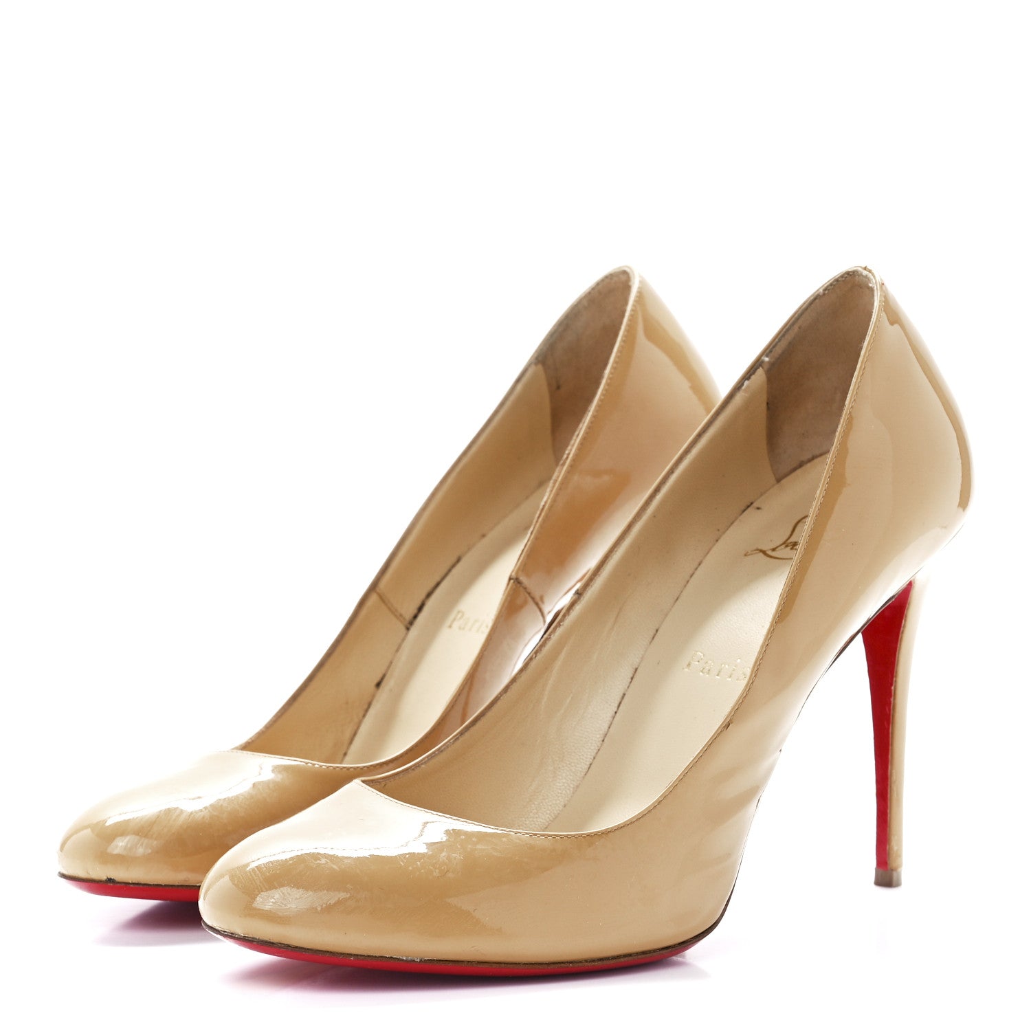 Christian Louboutin Patent Fifille 100 Pumps 40 Nude 3 of 8