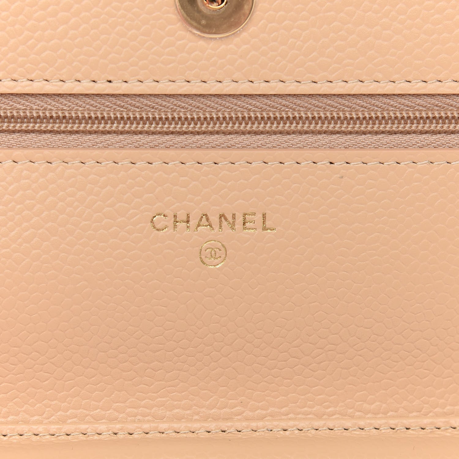 Chanel Caviar Quilted Wallet On Chain WOC Beige 8 of 10