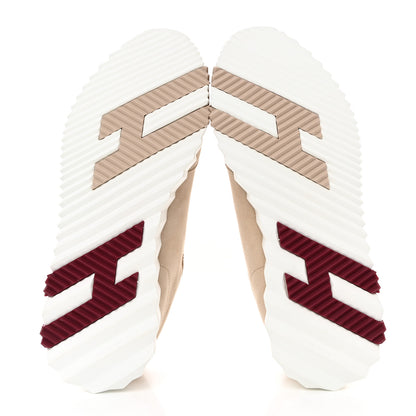 Hermes Goatskin Suede Goatskin Bouncing Sneakers 40 White Gomme 5 of 9