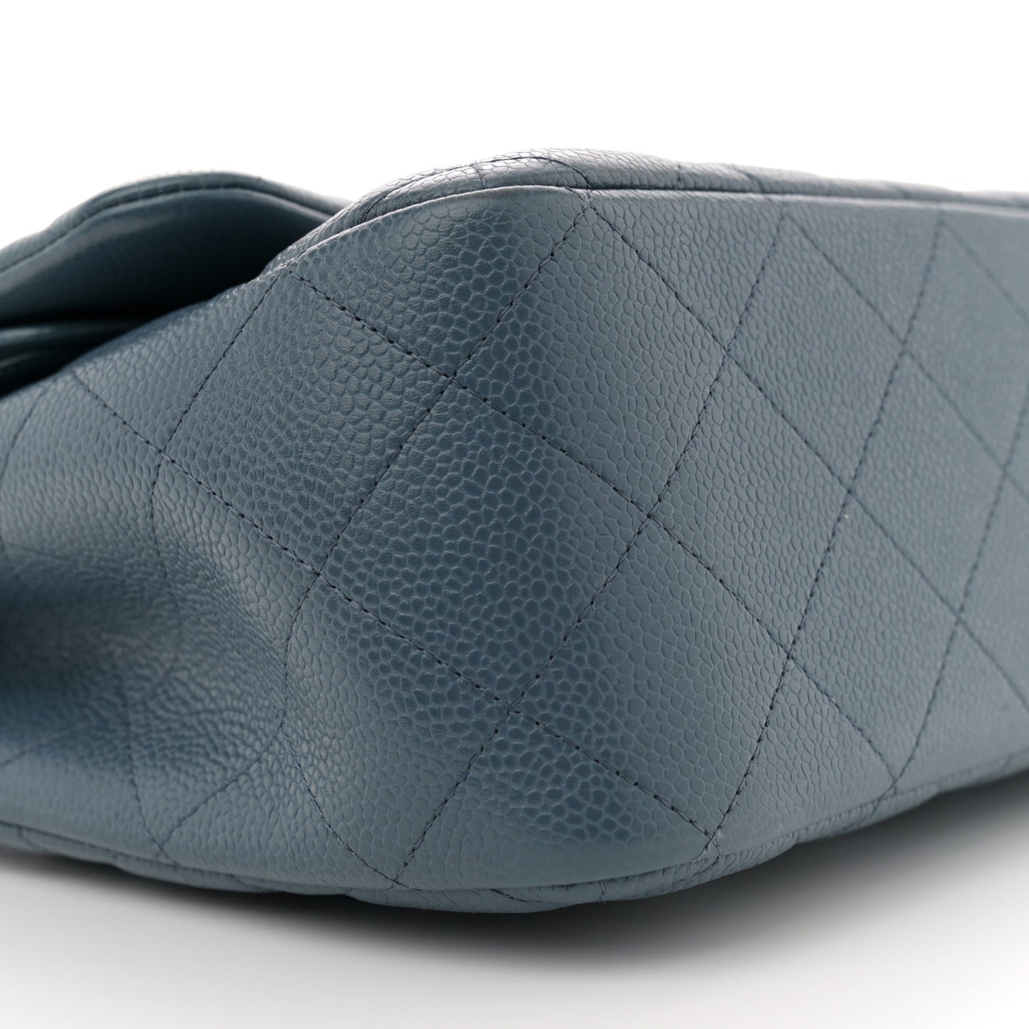 Caviar Quilted Jumbo Double Flap Blue