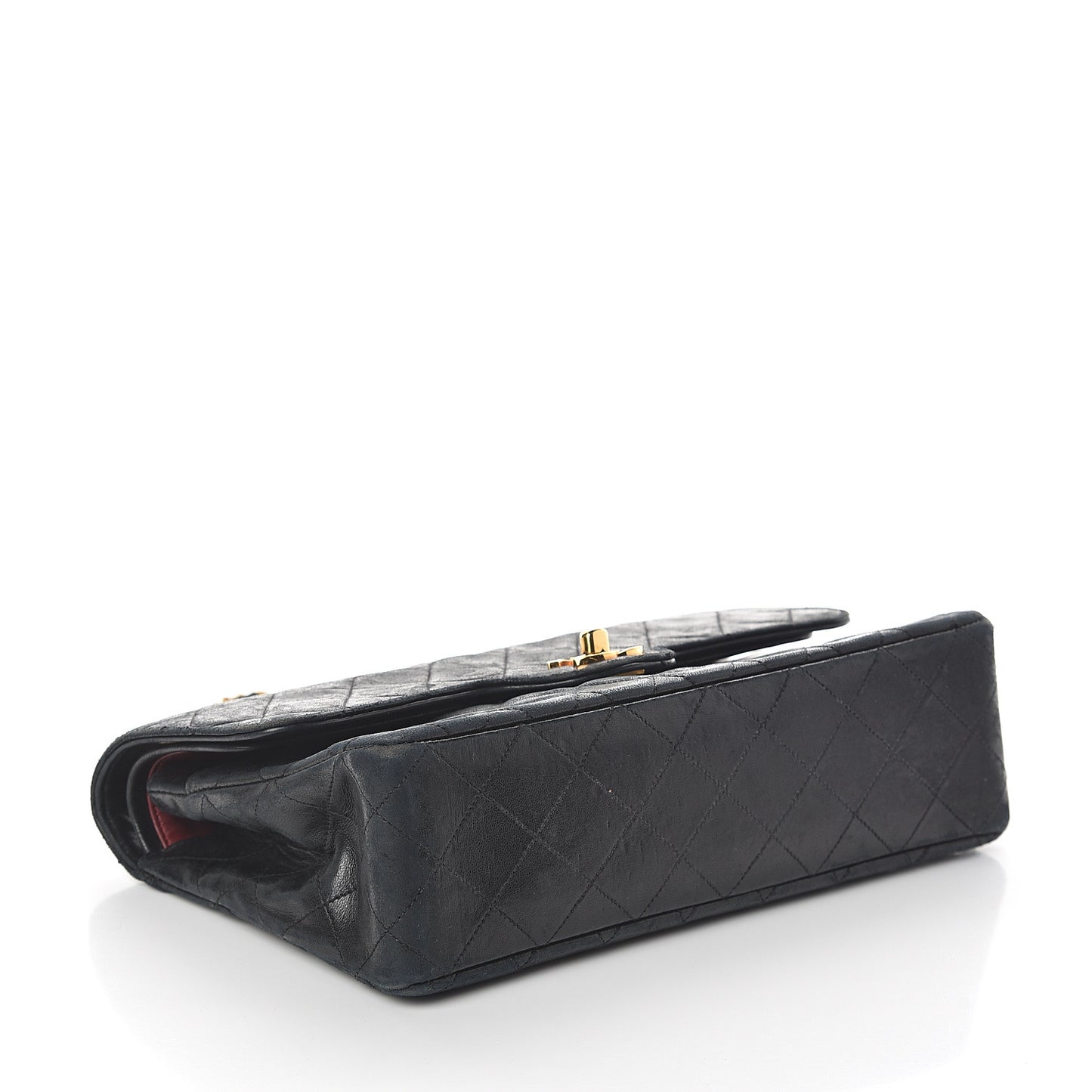 Lambskin Quilted Small Double Flap Black