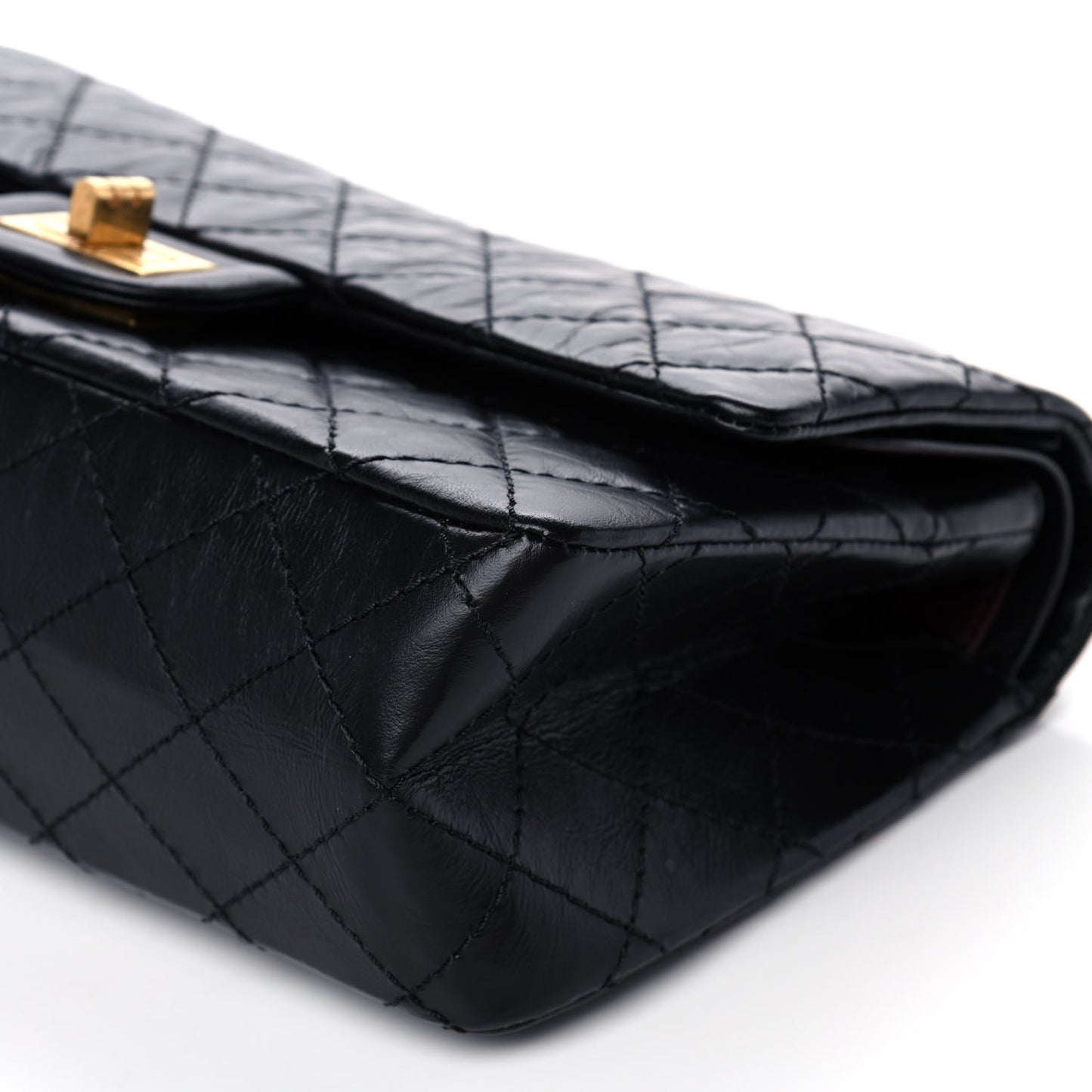 Aged Calfskin Quilted 2.55 Reissue 225 Flap Black