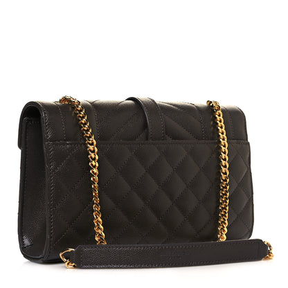 Saint Laurent Grain De Poudre Textured Mixed Matelasse Triquilt Small Monogram Satchel Pebble 2 of 13
