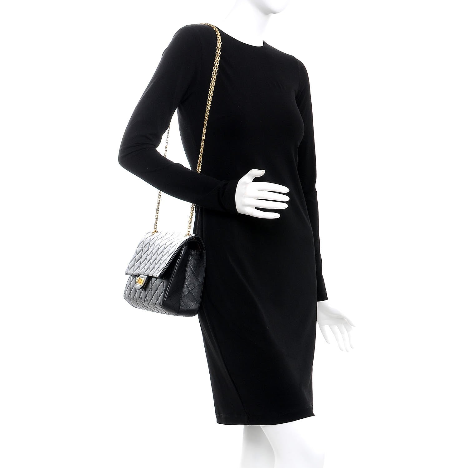 Chanel Aged Calfskin Quilted 2.55 Reissue 226 Flap Black 2 of 9