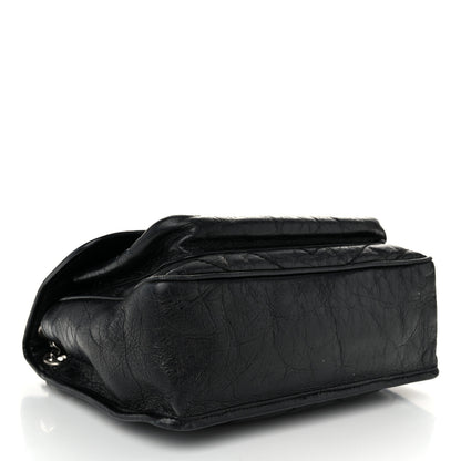 Saint Laurent Crinkled Calfskin Matelasse Monogram Medium Niki Chain Satchel Black 4 of 10