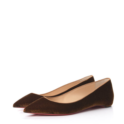 Christian Louboutin Velvet Quilted Pigalle Follies Flats 39 Brown 2 of 9