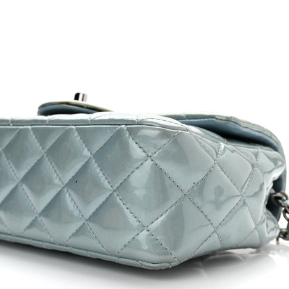 Chanel Patent Calfskin Quilted Mini Rectangular Flap Light Blue 10 of 10