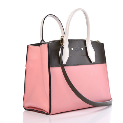 Louis Vuitton Calfskin City Steamer PM Kaki Magnolia White 4 of 14