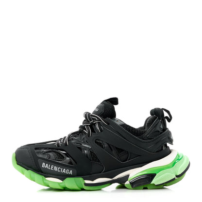 Balenciaga Mesh Nubuck Effect Fabric Glow in the Dark Womens Track Sneakers 37 Black Glow 1 of 9
