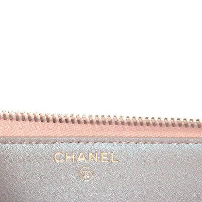 Chanel Iridescent Caviar Quilted Long Zip Around Wallet Beige 6 of 9