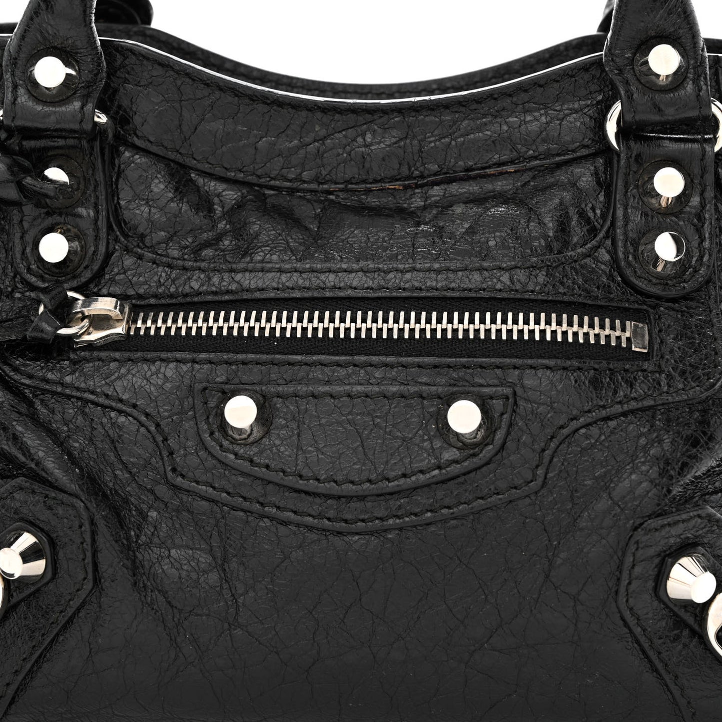 Agneau Classic Silver Hardware Mini City Black