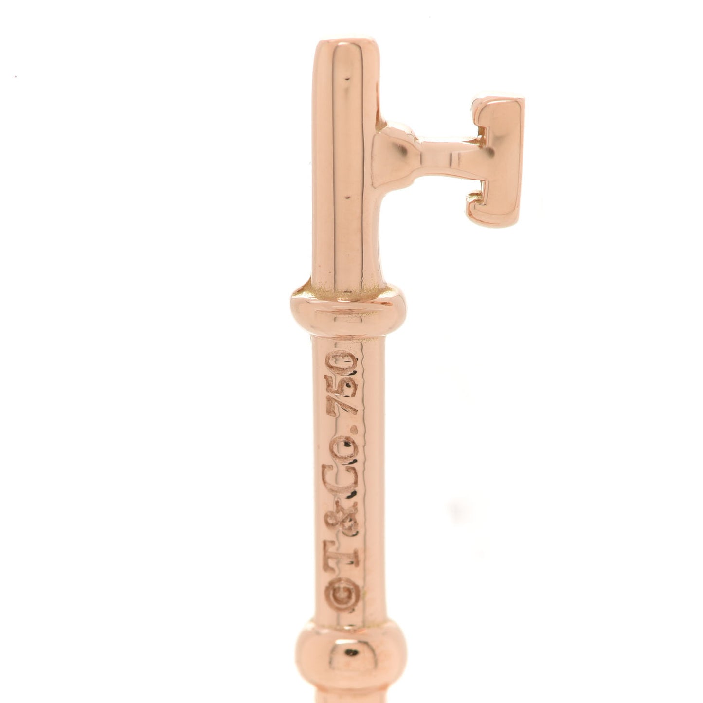 18K Rose Gold Mini Heart Key Pendant