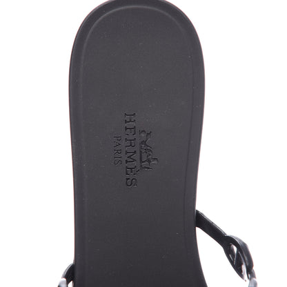 Hermes Rubber Chaine d'Ancre Rivage Sandals 37 Black 8 of 10