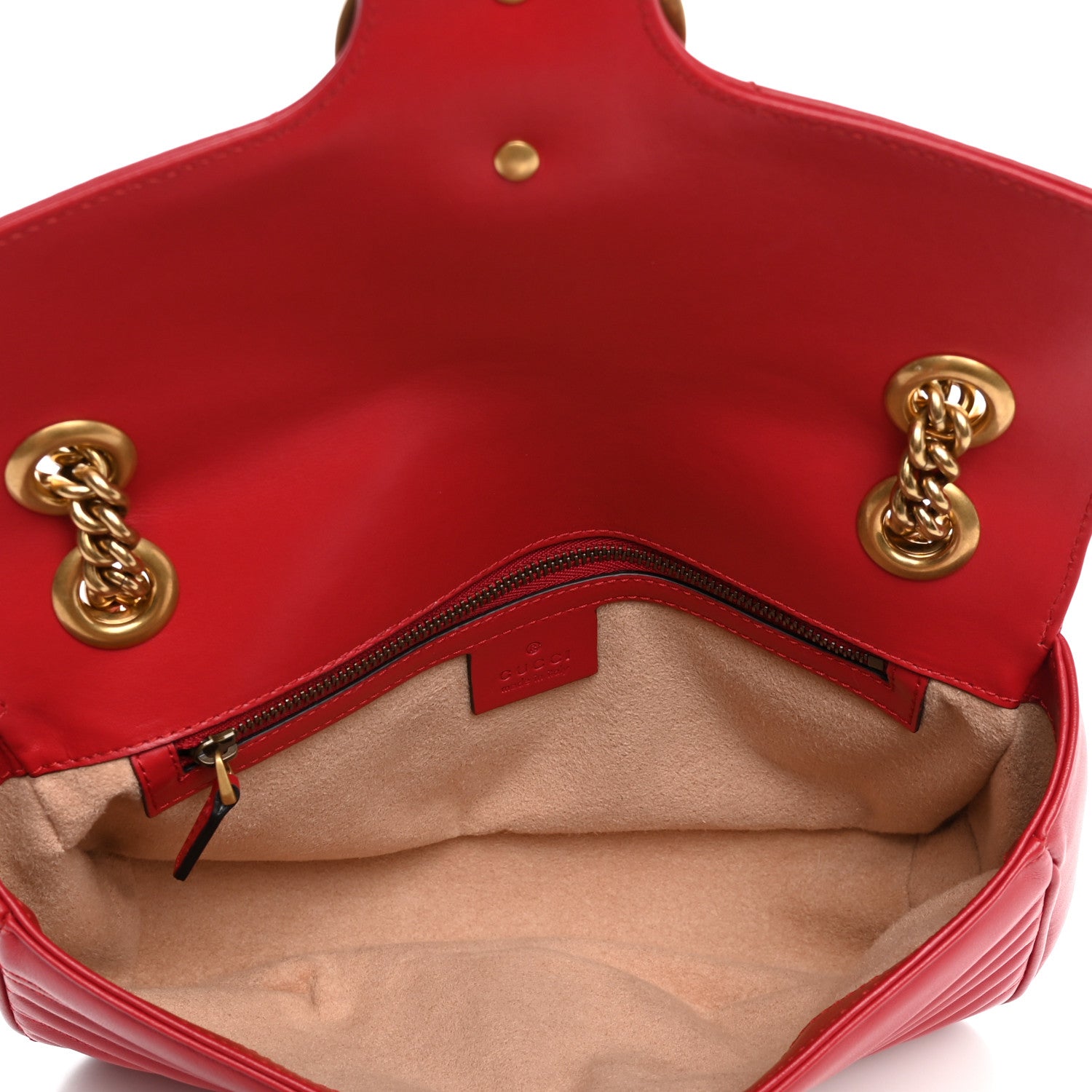 Gucci Calfskin Matelasse Small GG Marmont Shoulder Bag Hibiscus Red 5 of 10