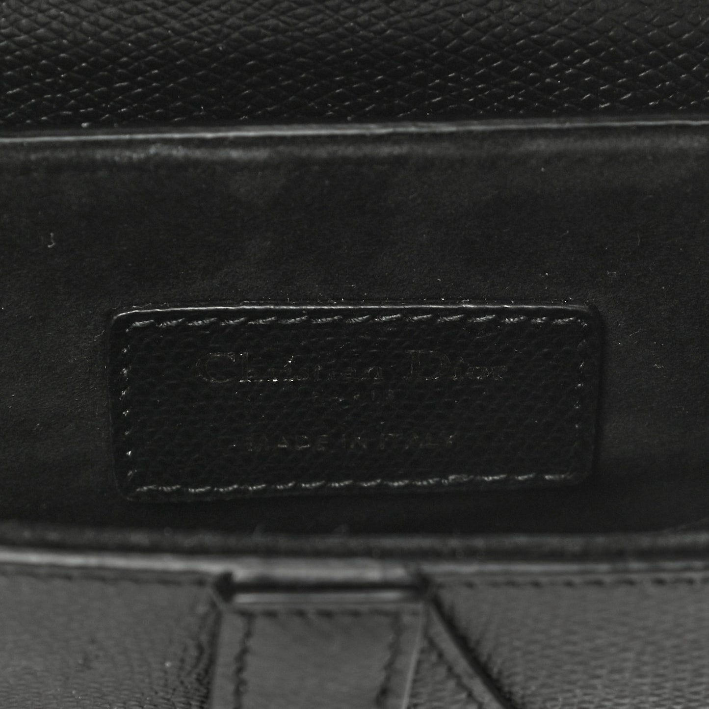 Grained Calfskin Mini Saddle Bag Black