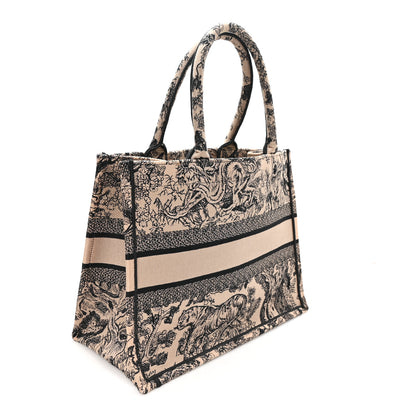 Christian Dior Canvas Embroidered Medium Dioriviera Toile De Jouy Book Tote Black 3 of 12