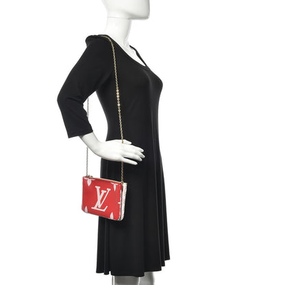 Louis Vuitton Monogram Giant Double Zip Pochette Rouge 2 of 10