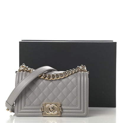 Chanel Caviar Quilted Small Boy Flap Grey 11 of 11
