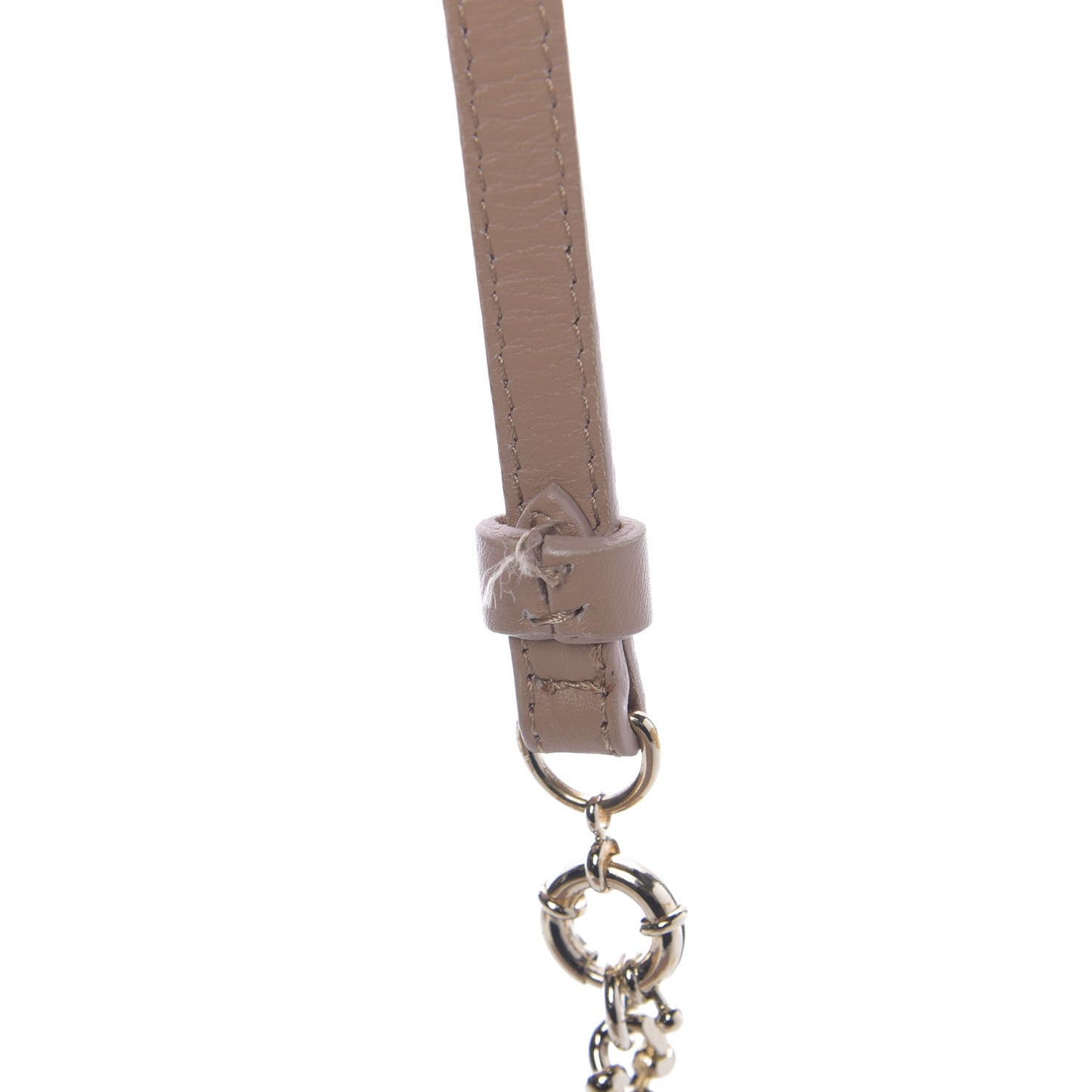 Calfskin Studded Loubiposh Chain Clutch Nude