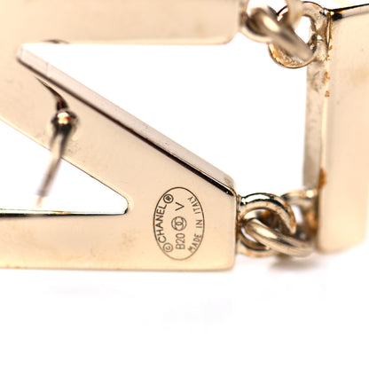 Chanel Metal Cha-Nel Logo Drop Earrings Gold 4 of 9