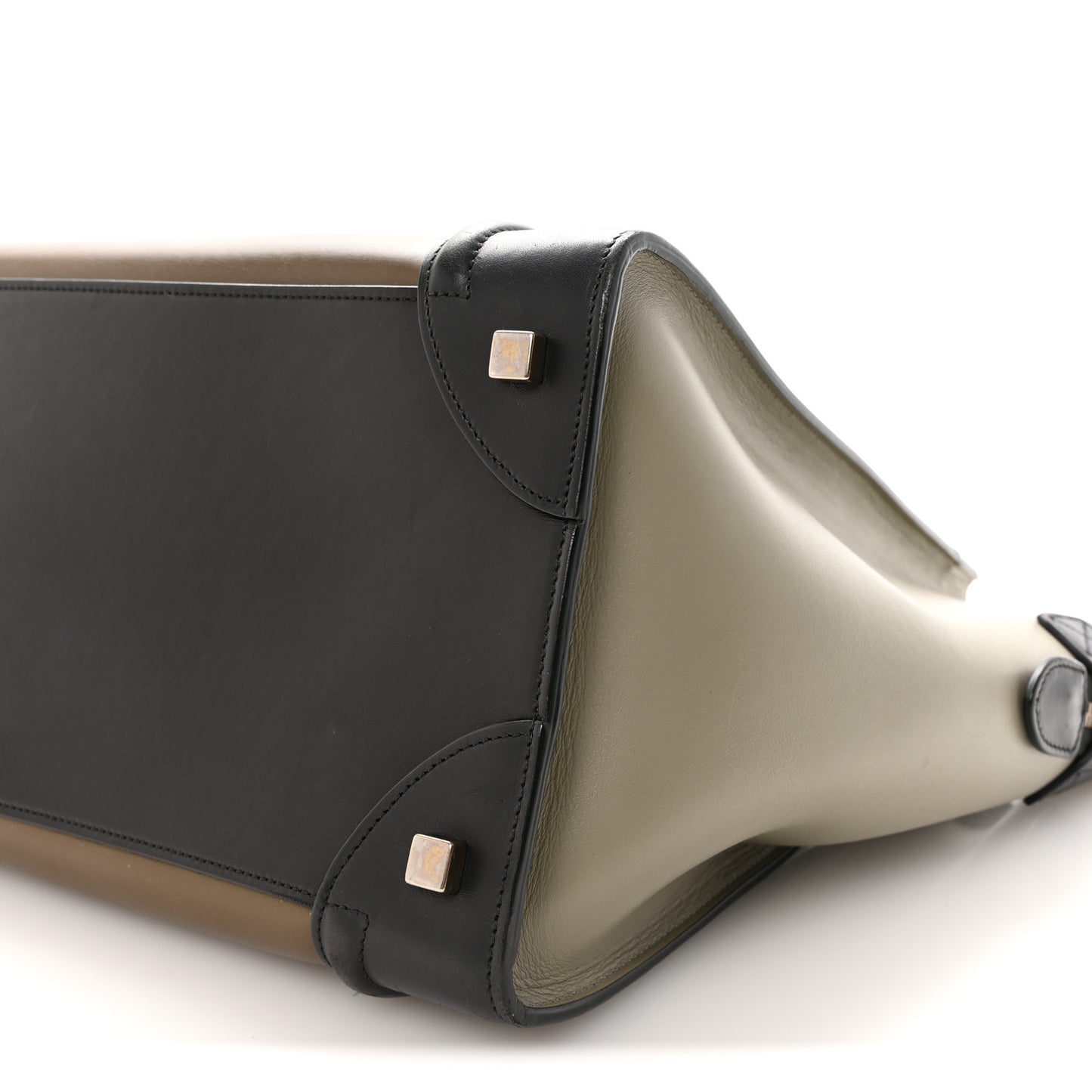 Satin Calfskin Mini Tri-Color Luggage Dark Grey