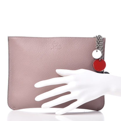 Christian Louboutin Calfskin Empire Loubicute Charms Clutch Antic Black 2 of 9