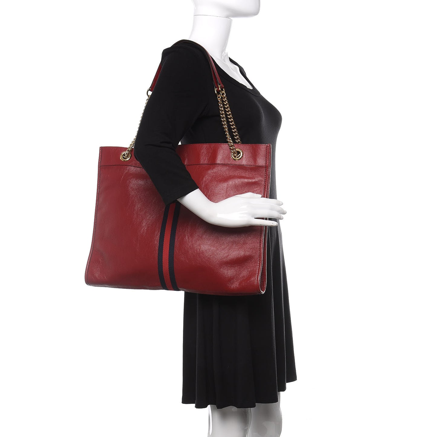 Calfskin Large Rajah Chain Tote Romantic Cherry