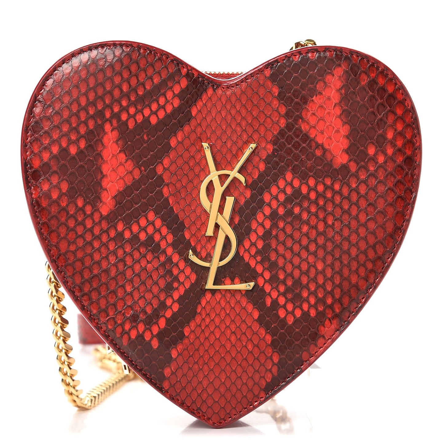 Python Small Love Heart Chain Bag Red Black