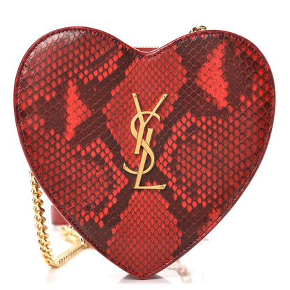 Saint Laurent Python Small Love Heart Chain Bag Red Black 1 of 7