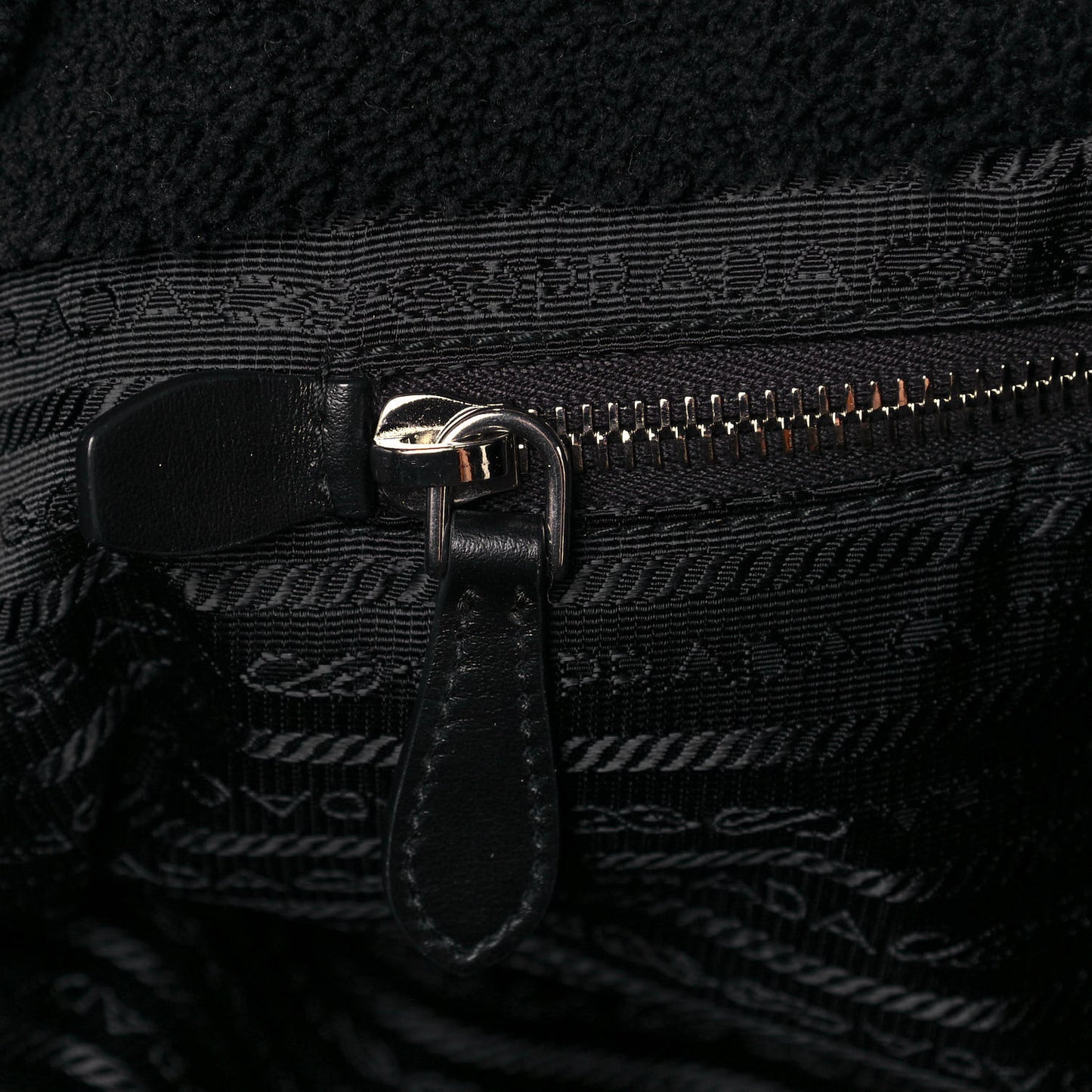Terry Cloth Tote Bag Black White
