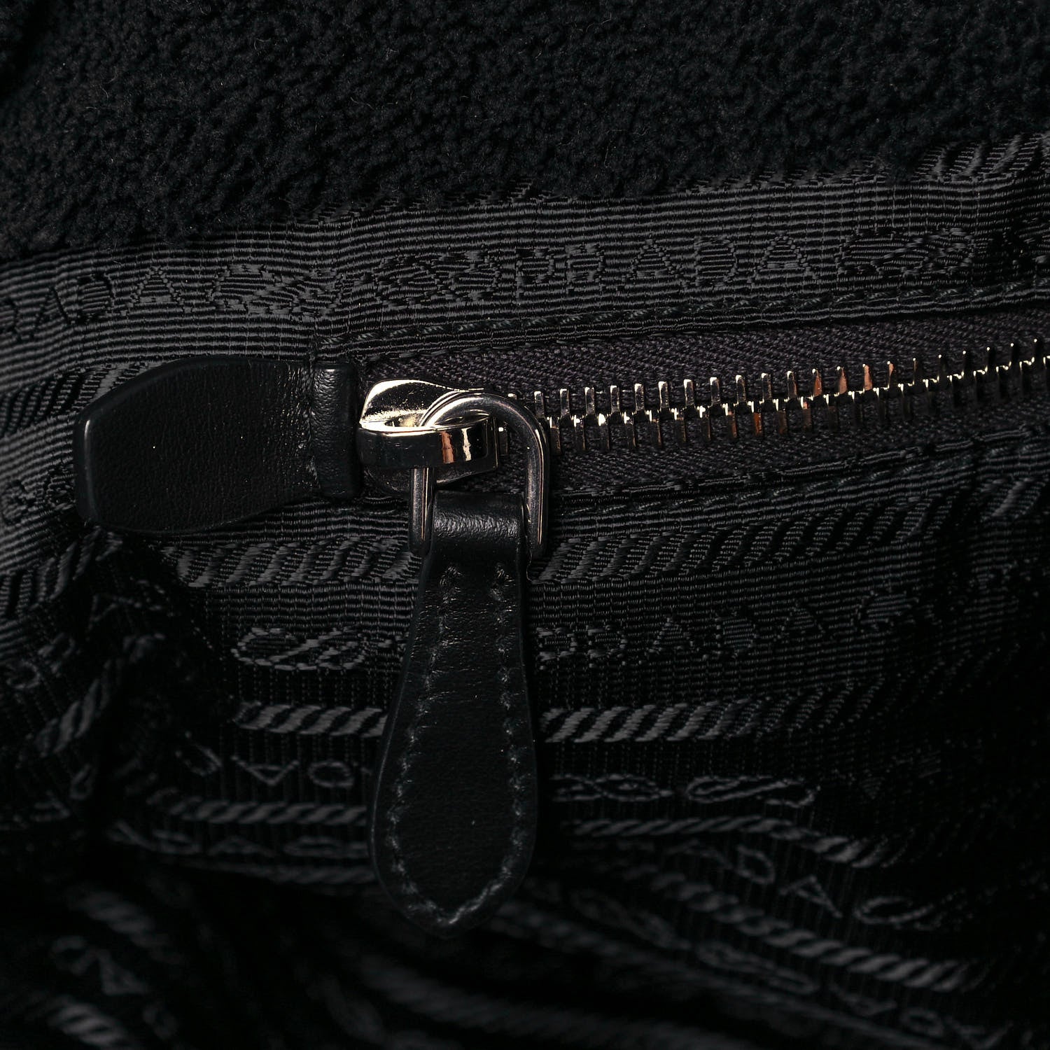 Prada Terry Cloth Tote Bag Black White 12 of 12