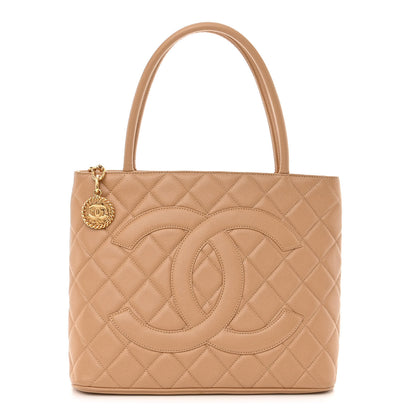 Chanel Caviar Quilted Medallion Tote Beige 1 of 10