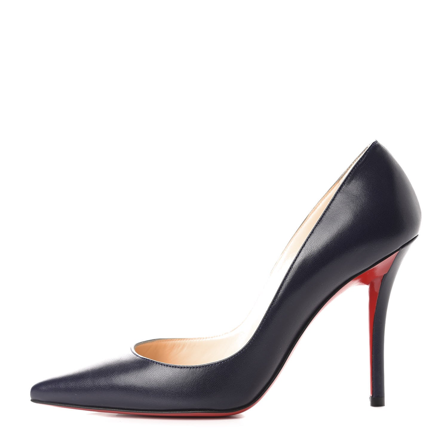 Christian Louboutin Kid Apostrophy 100 Pumps 35.5 Navy 1 of 8