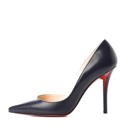Christian Louboutin Kid Apostrophy 100 Pumps 35.5 Navy 1 of 8
