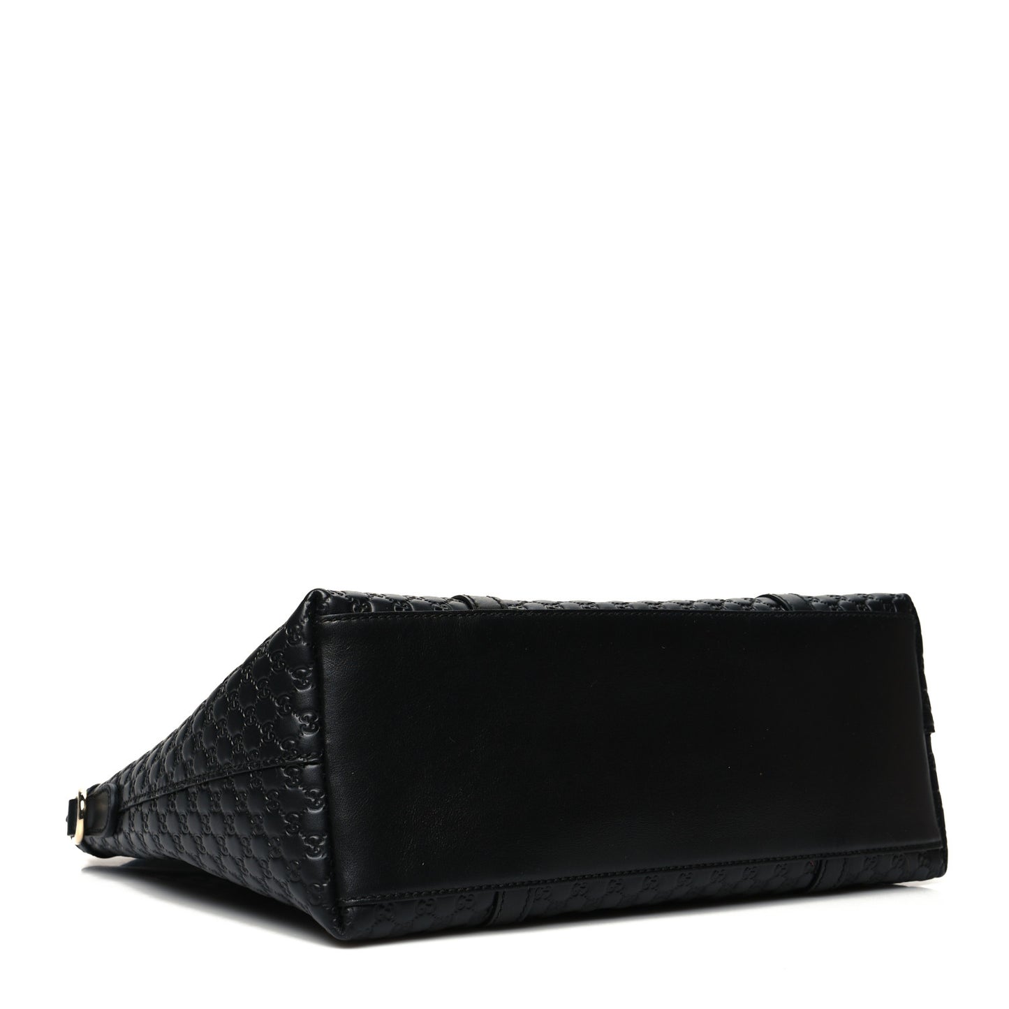 Soft Microguccissima Small Zippered Satchel Black