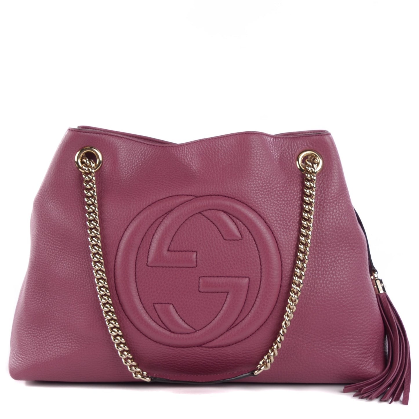 Pebbled Calfskin Medium Soho Chain Shoulder Bag Peonia Flower