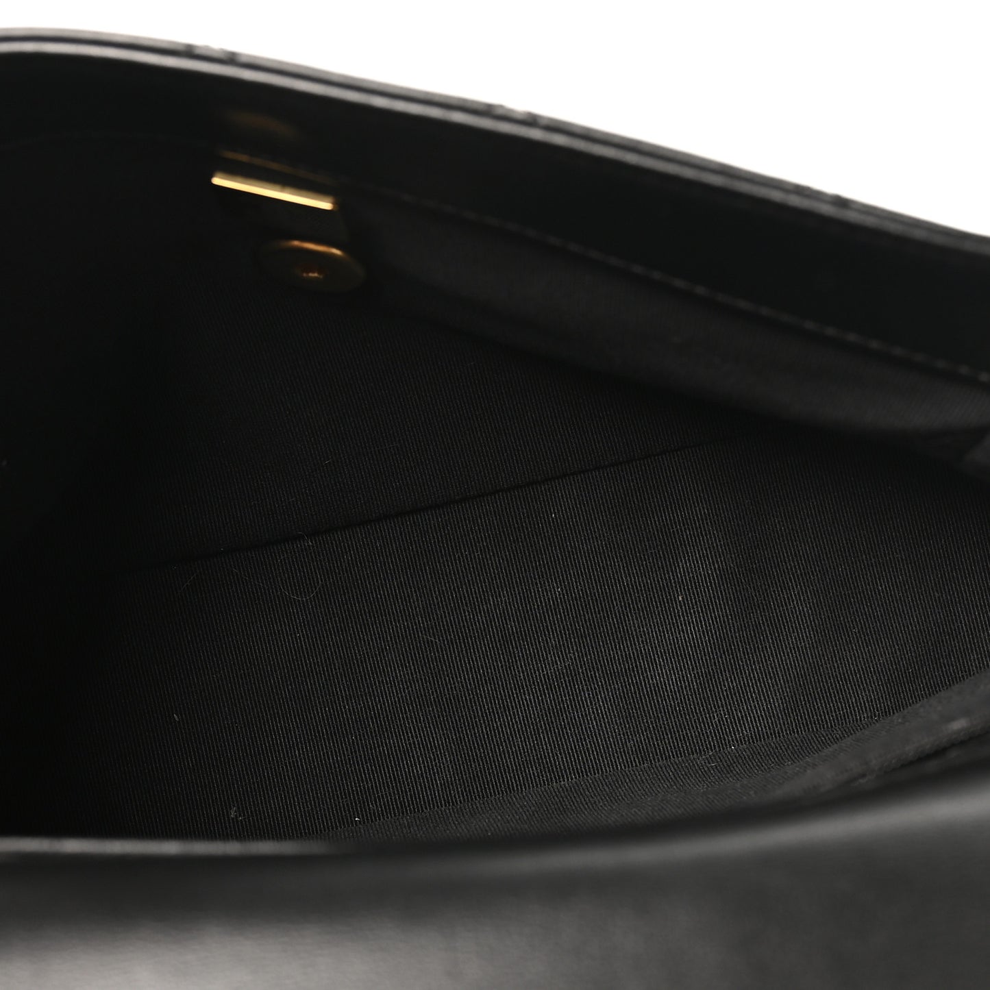 Calfskin Stitched Chain Flap Black