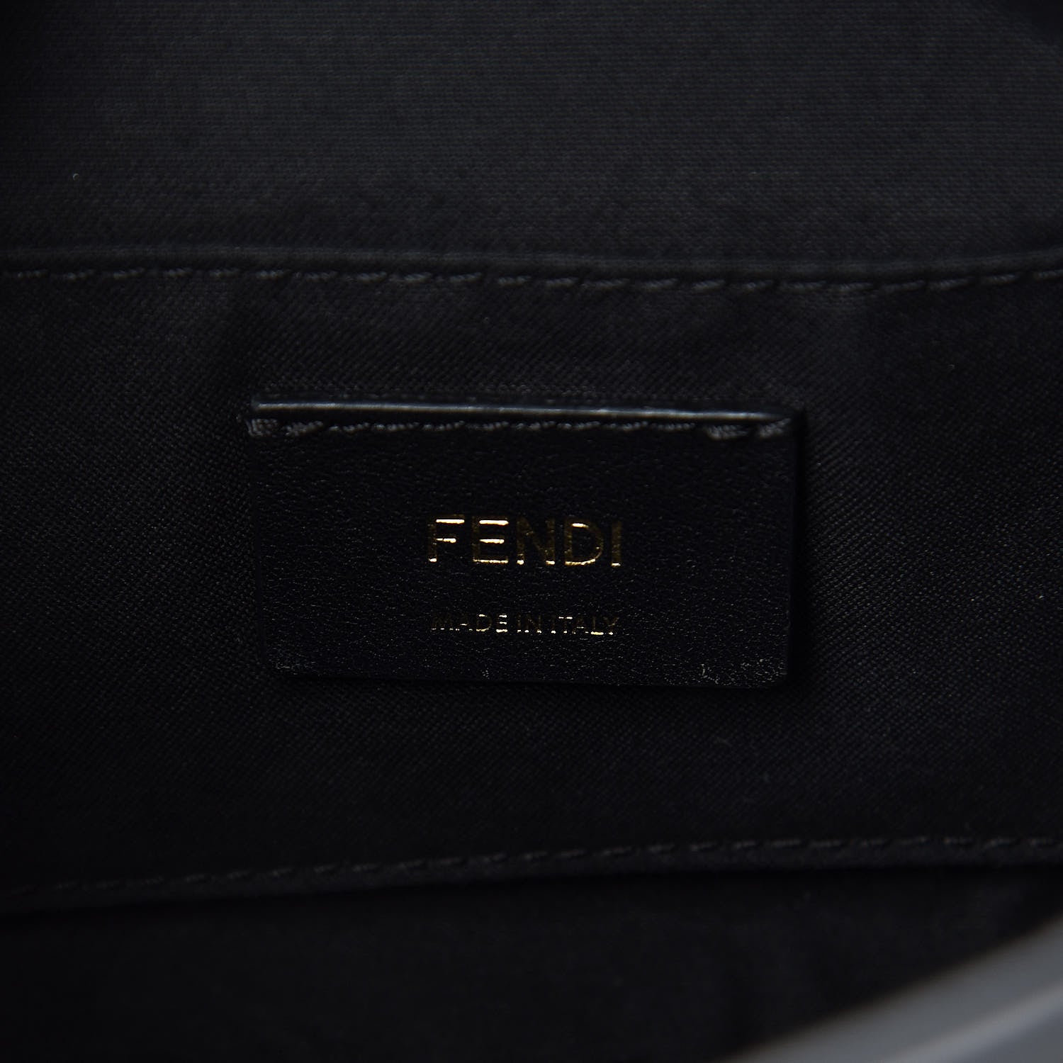 Fendi Glazed Fabric Vitello Century F is Fendi FF 1974 Stamp Patch Camera Case Mogano Panna Black 6 of 13