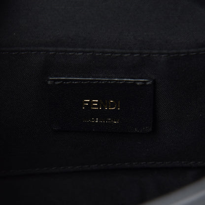 Fendi Glazed Fabric Vitello Century F is Fendi FF 1974 Stamp Patch Camera Case Mogano Panna Black 6 of 13