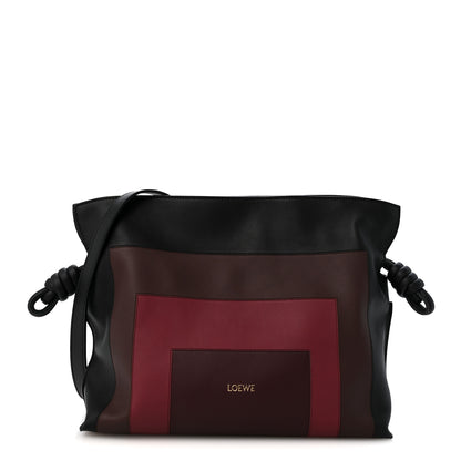 Loewe X ALBERS Nappa Calfskin Medium Flamenco Knot Clutch Black Burgundy 1 of 10