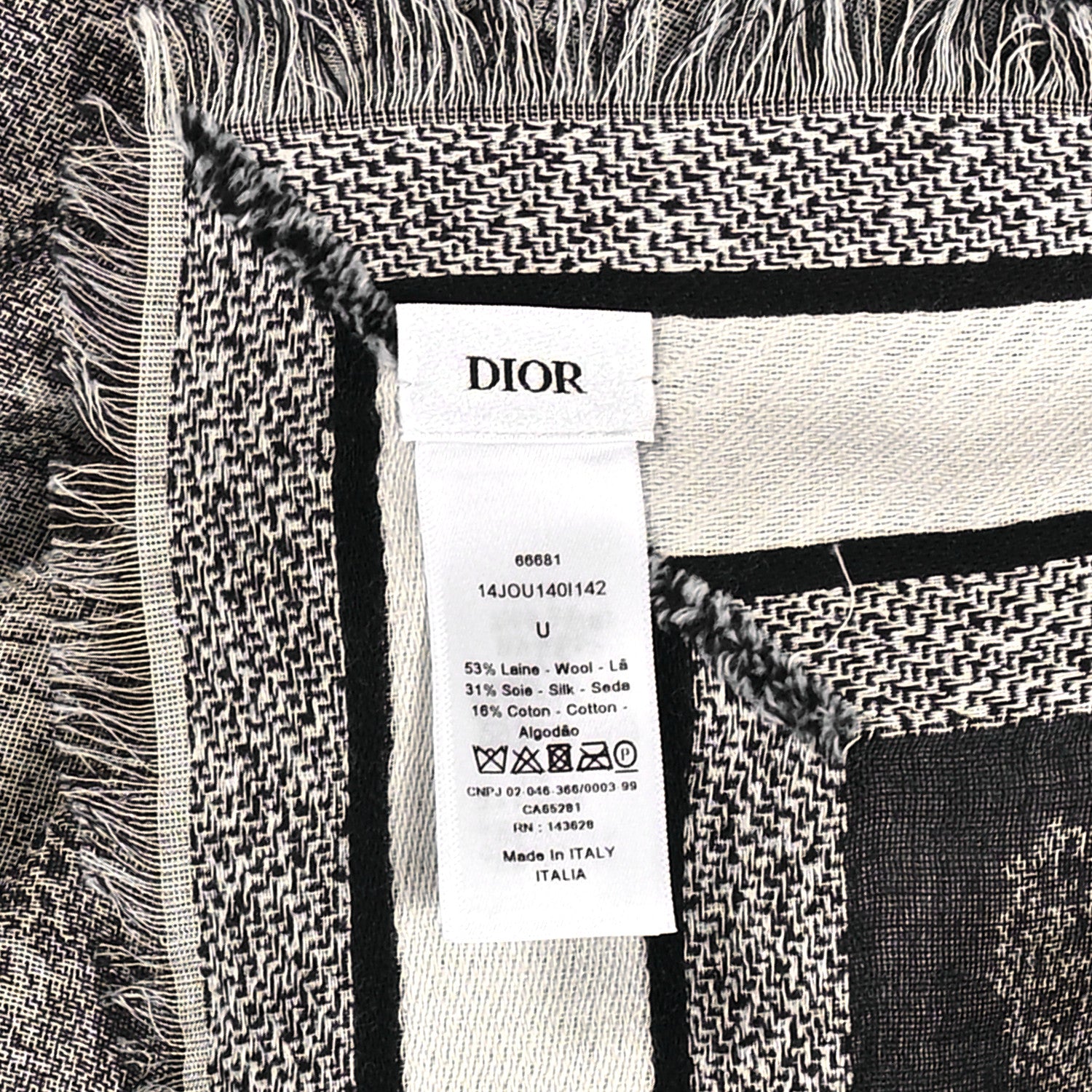 Christian Dior Cashmere Toile De Jouy Poncho Grey 3 of 3