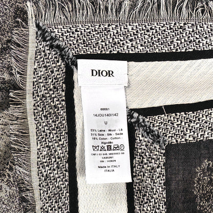 Christian Dior Cashmere Toile De Jouy Poncho Grey 3 of 3